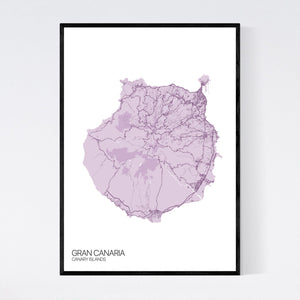 Gran Canaria Island Map Print