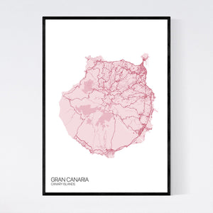 Gran Canaria Island Map Print