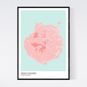 Gran Canaria Island Map Print