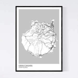 Gran Canaria Island Map Print