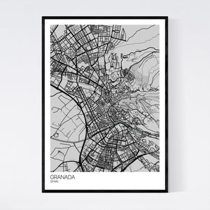 Granada City Map Print