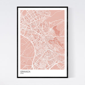 Granada City Map Print