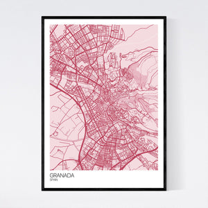 Granada City Map Print