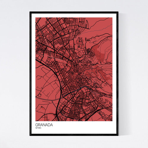 Map of Granada, Spain