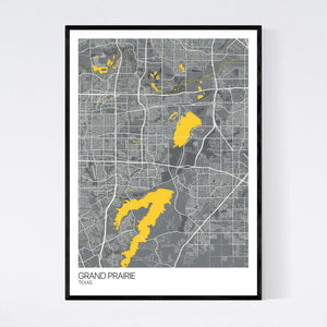 Grand Prairie City Map Print