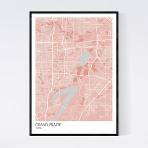 Grand Prairie City Map Print