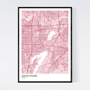 Grand Prairie City Map Print