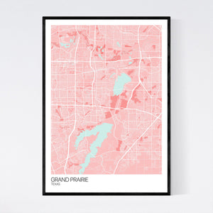 Grand Prairie City Map Print