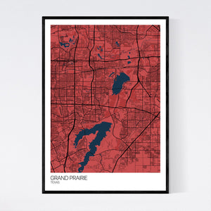 Grand Prairie City Map Print