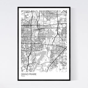Grand Prairie City Map Print