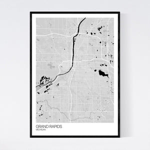 Grand Rapids City Map Print