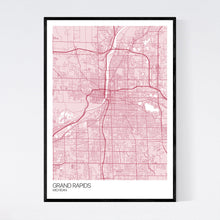 Load image into Gallery viewer, Grand Rapids City Map Print