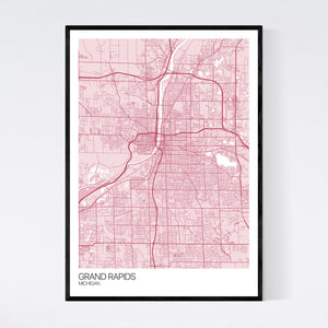 Grand Rapids City Map Print
