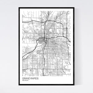 Grand Rapids City Map Print