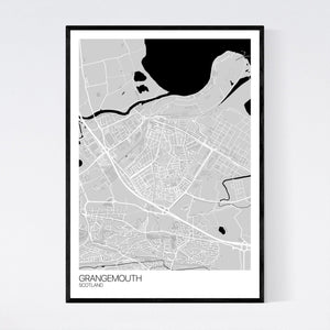 Grangemouth Town Map Print