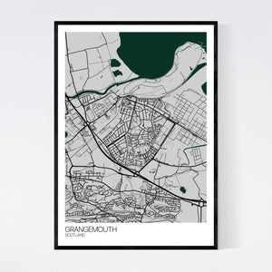 Grangemouth Town Map Print