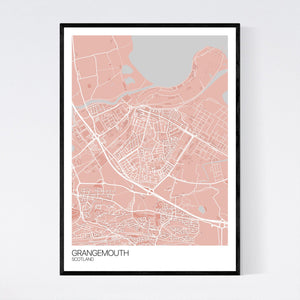 Grangemouth Town Map Print