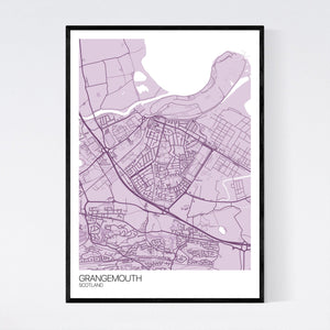 Grangemouth Town Map Print