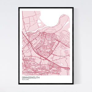 Grangemouth Town Map Print