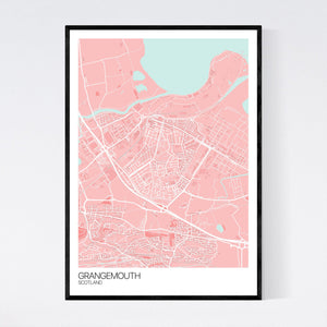 Grangemouth Town Map Print