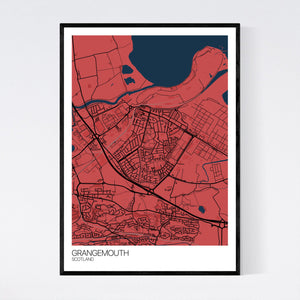 Grangemouth Town Map Print