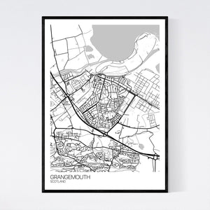 Grangemouth Town Map Print