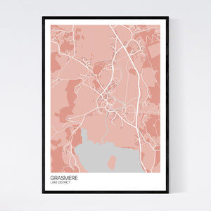 Grasmere Town Map Print