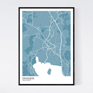 Grasmere Town Map Print