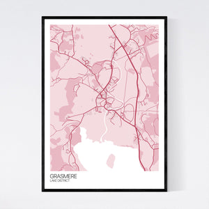 Grasmere Town Map Print