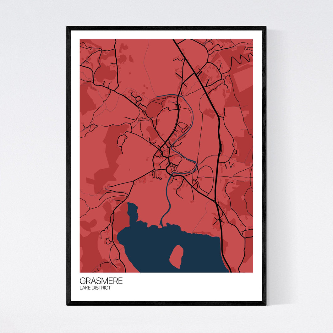 Grasmere Town Map Print