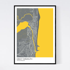 Great Yarmouth City Map Print