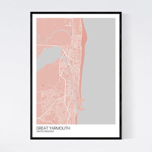 Great Yarmouth City Map Print