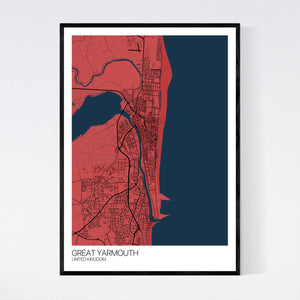 Great Yarmouth City Map Print