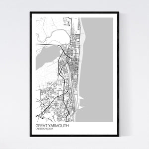 Great Yarmouth City Map Print