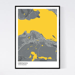 Greenock City Map Print