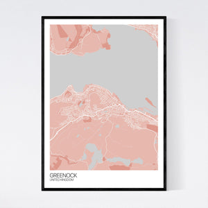 Greenock City Map Print