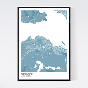 Greenock City Map Print