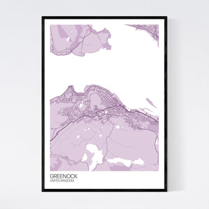 Greenock City Map Print