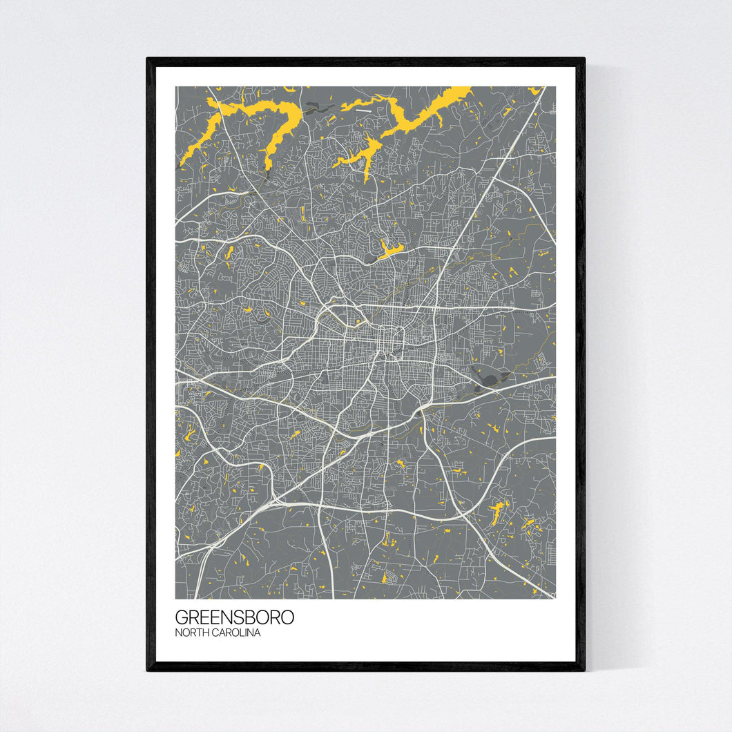 Greensboro City Map Print