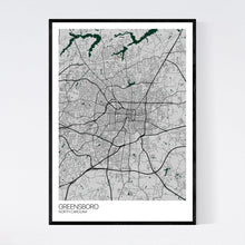 Load image into Gallery viewer, Greensboro City Map Print