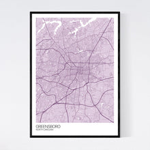 Load image into Gallery viewer, Greensboro City Map Print