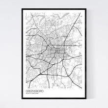 Load image into Gallery viewer, Greensboro City Map Print