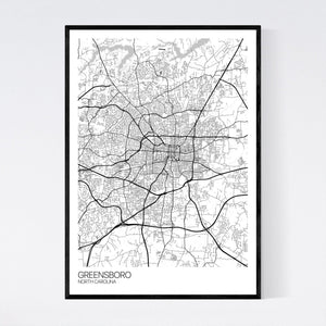 Greensboro City Map Print
