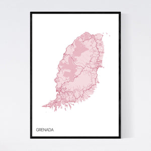 Grenada Island Map Print