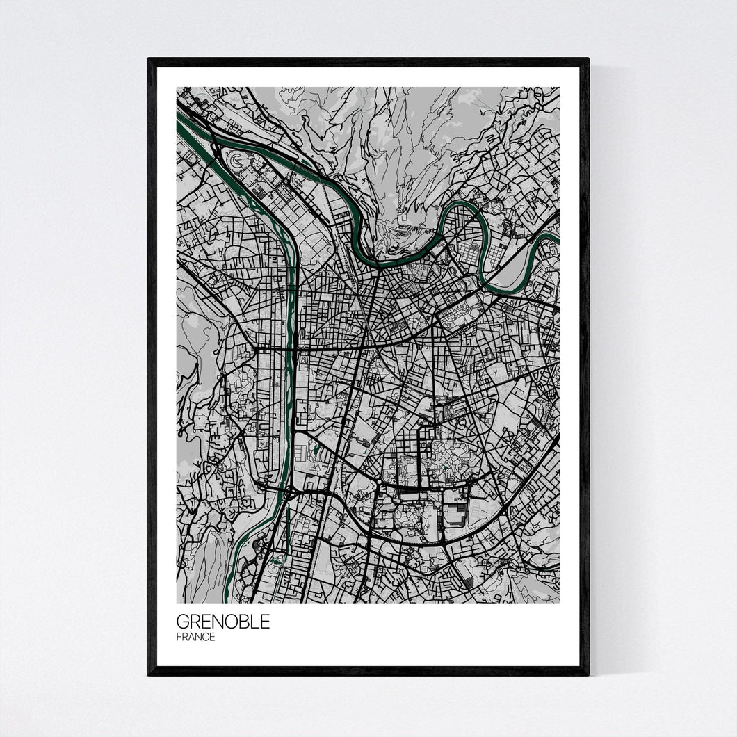 Grenoble City Map Print