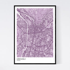 Grenoble City Map Print