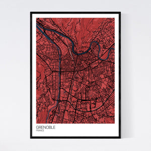 Grenoble City Map Print