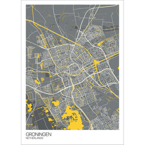 Map of Groningen, Netherlands