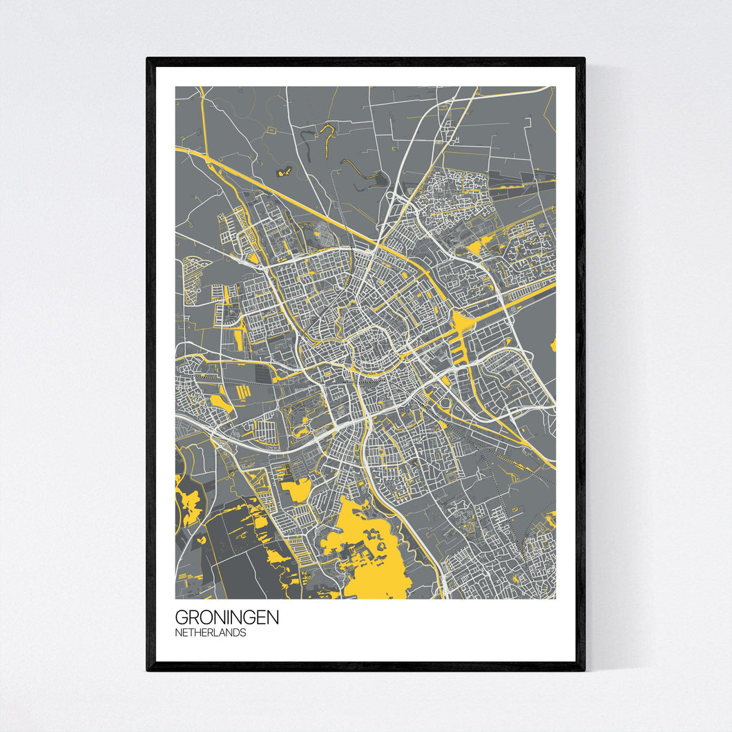 Map of Groningen, Netherlands