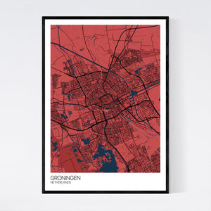 Groningen City Map Print